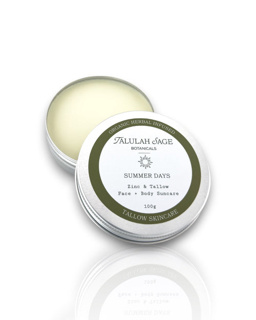 Summer Days tallow and natural zinc cream for outdoor skin protection